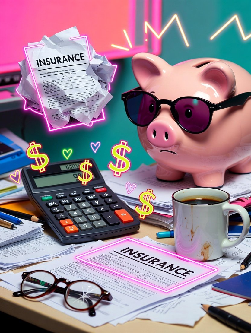 life insurance quote printout, and a crumpled pack